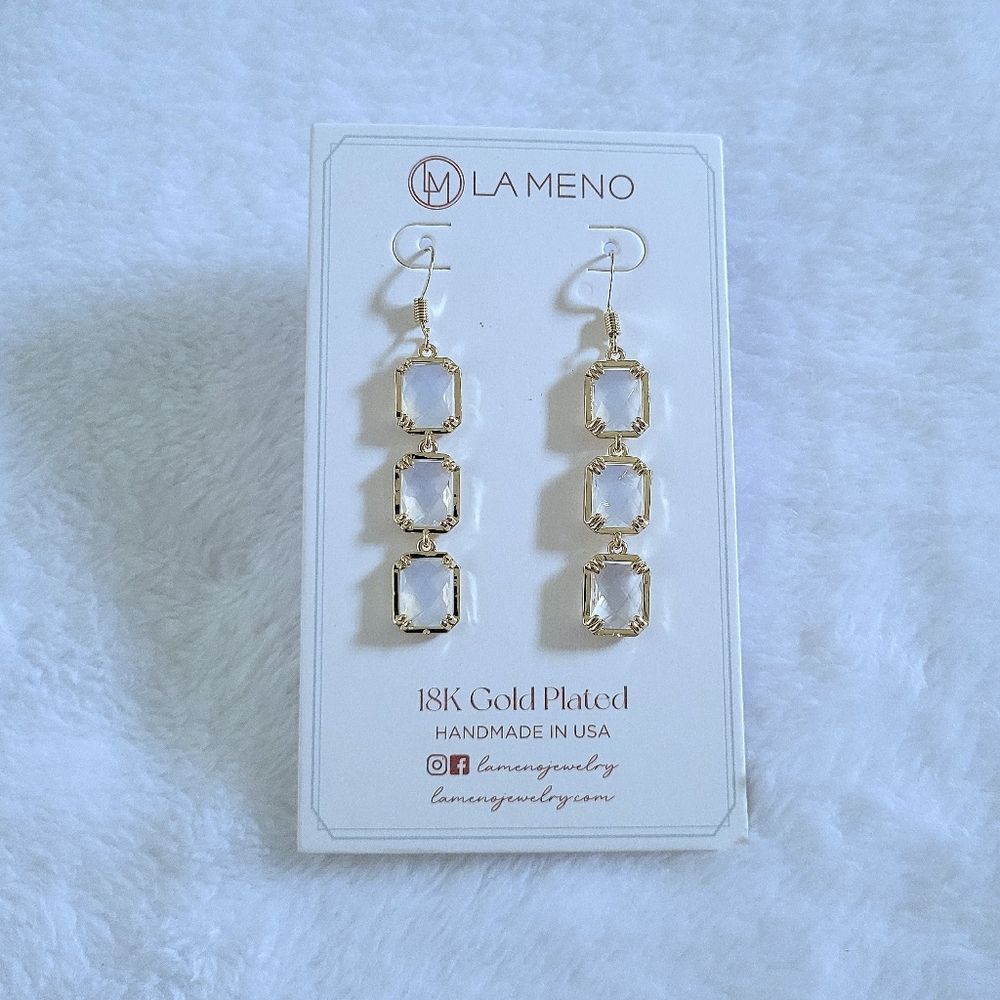 La Meno Rectangle Trio3️⃣ Drop Earrings - Picture 16 of 16